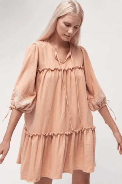 RUE STIIC DRESSES RUE STIIC BRIELLE MINI DRESS - LATTE