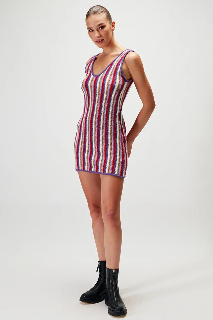 RUE STIIC DRESSES RUE STIIC MOLLY KNIT DRESS - VIOLET MIX