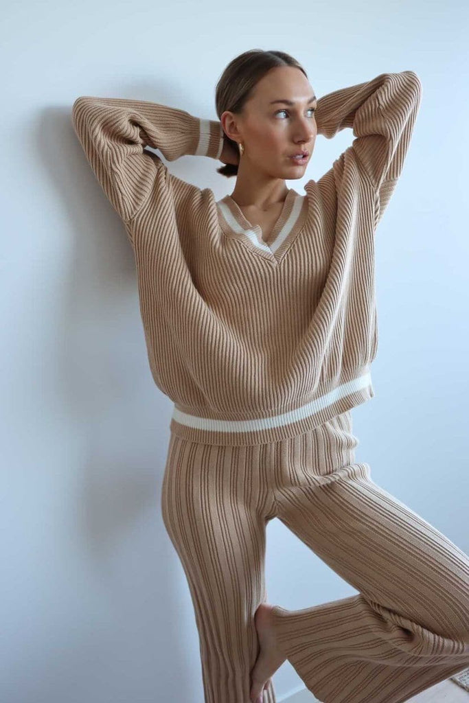 RUE STIIC LADIES PANTS RUE STIIC ZAHARA KNIT PANT - LATTE