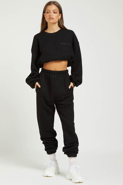 SNDYS LADIES PANTS SNDYS THE LABEL FLIX SWEATPANT - BLACK