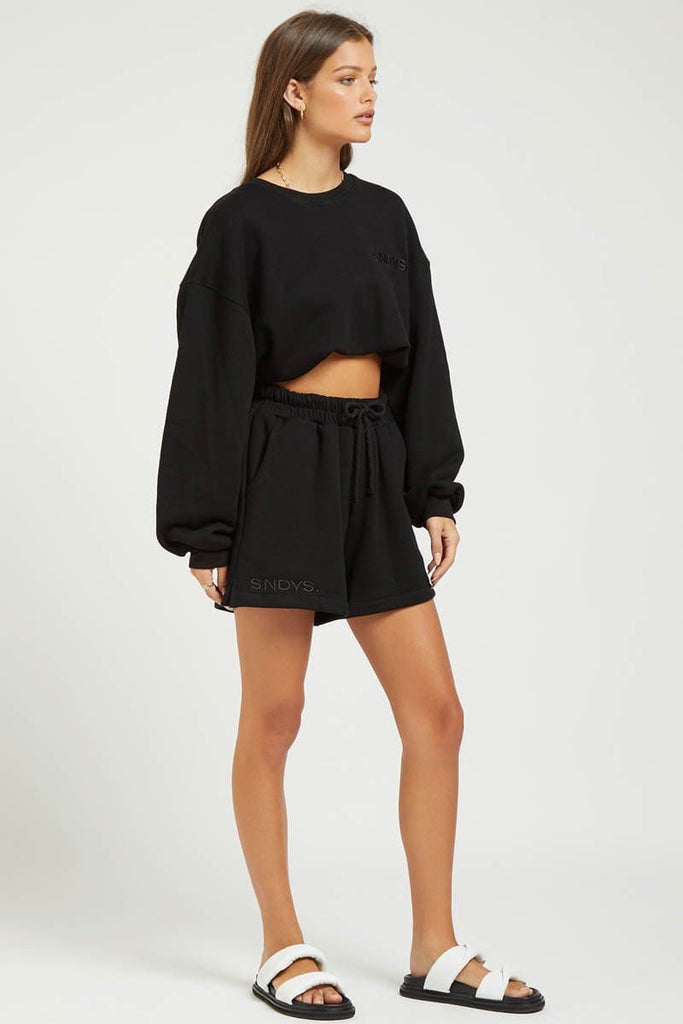 SNDYS LADIES SHORTS SNDYS THE LABEL FLIX SHORTS - BLACK