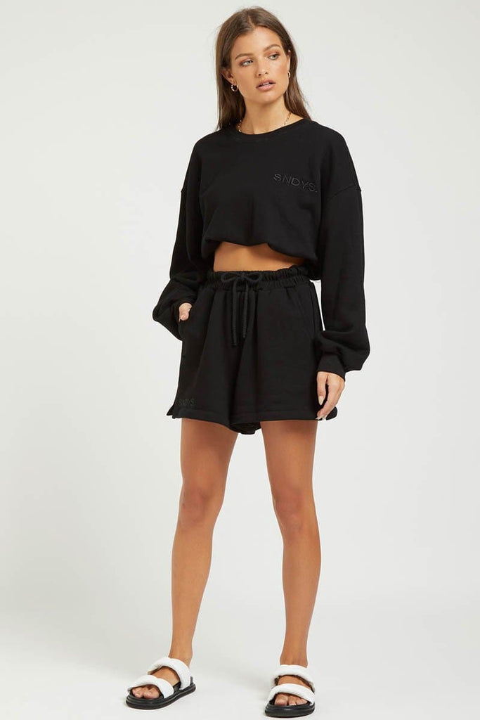 SNDYS LADIES SHORTS SNDYS THE LABEL FLIX SHORTS - BLACK