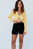 SNDYS LADIES SHORTS SNDYS THE LABEL SEEKER KNIT SHORTS - BLACK