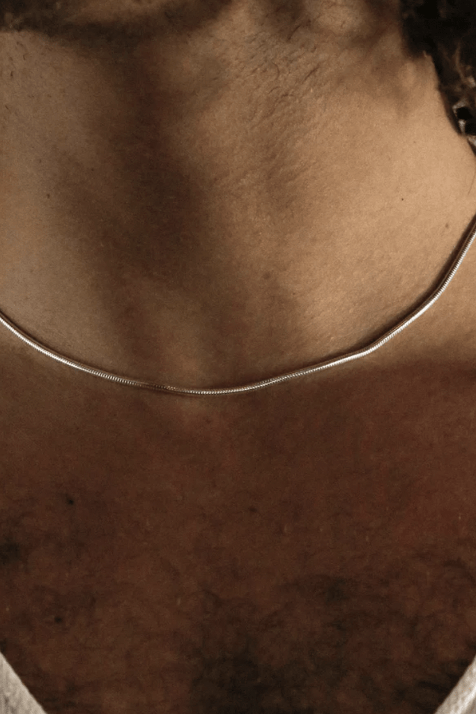 SUE THE BOY JEWELLERY 45CM SUE THE BOY SNAKE CHAIN NECKLACE - 925 STERLING SILVER