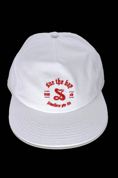SUE THE BOY JEWELLERY ONE SIZE SUE THE BOY WHITE & RED LOGO CAP  - WHITE/RED
