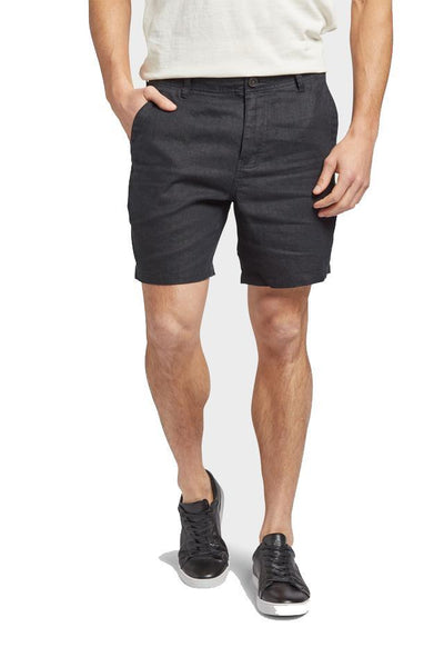 The Academy Brand SHORTS THE ACADEMY BRAND MARCO LINEN SHORT - BLACK