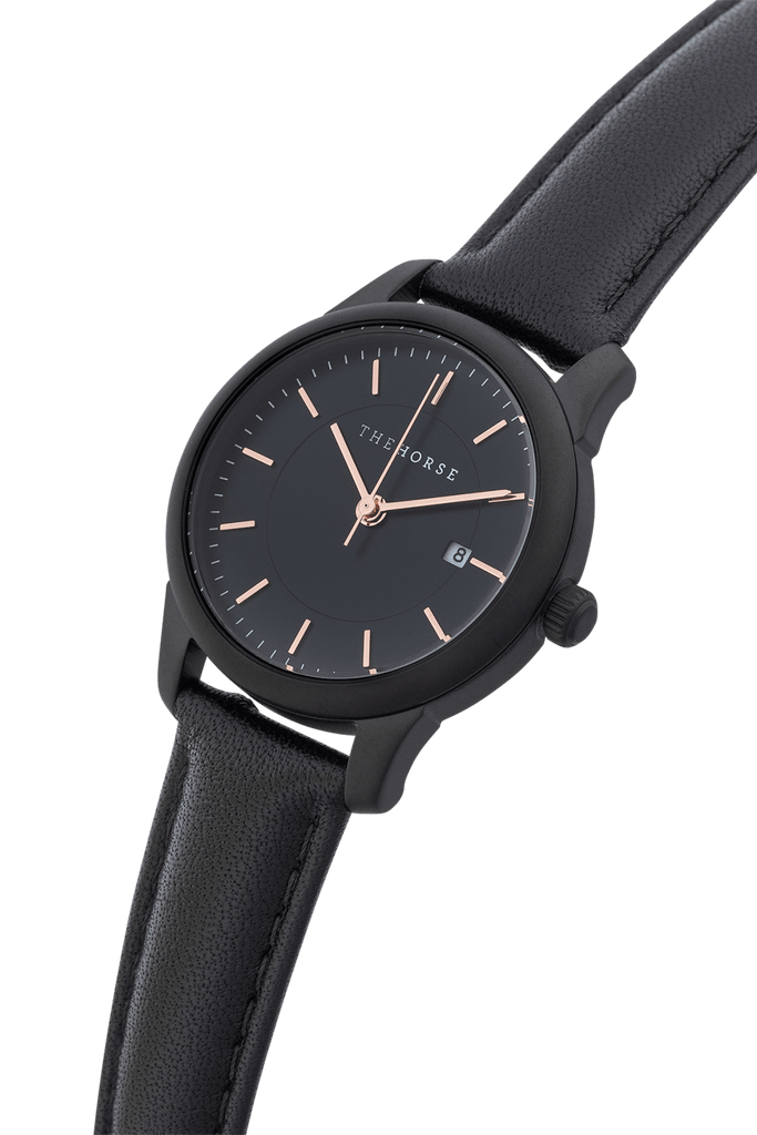 THE HORSE WATCHES THE HORSE IVY GIRL WATCH - BLACK/BLACK DIAL/BLACK LEATHER