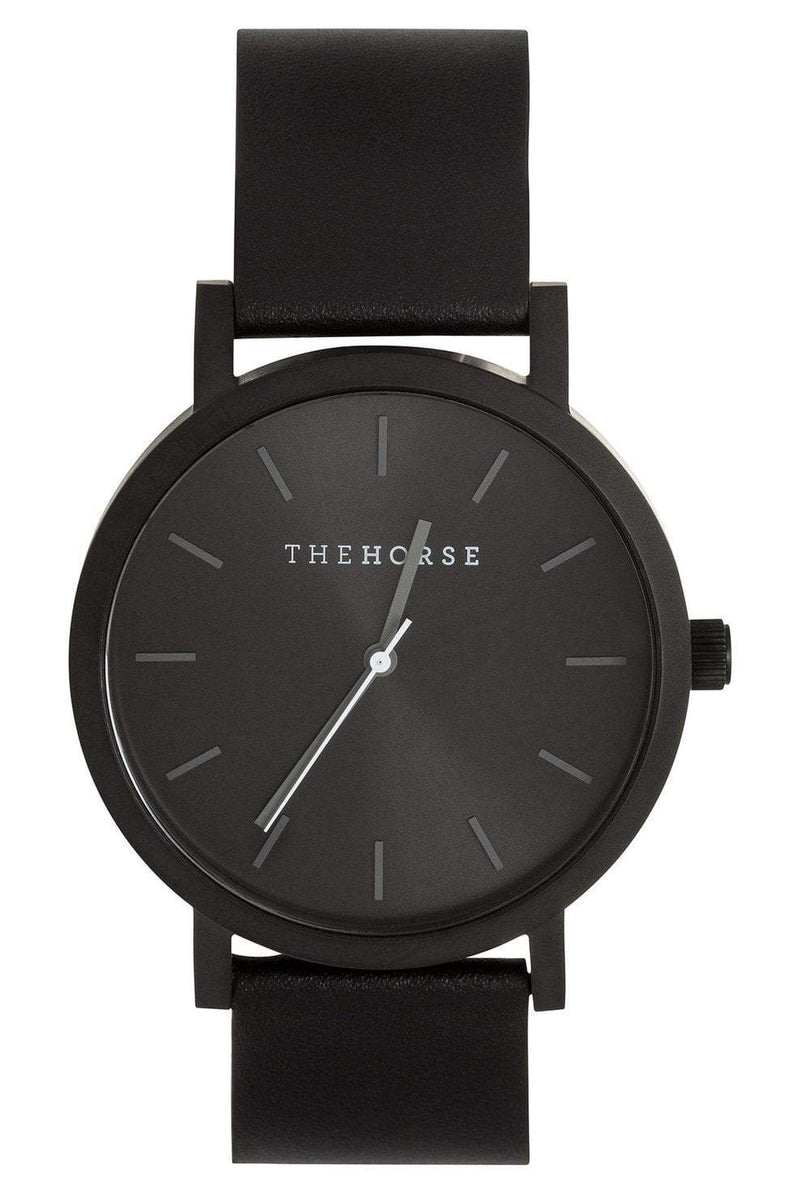 THE HORSE THE ORIGINAL WATCH MATTE BLACK/BLACK/BLACK LEATHER