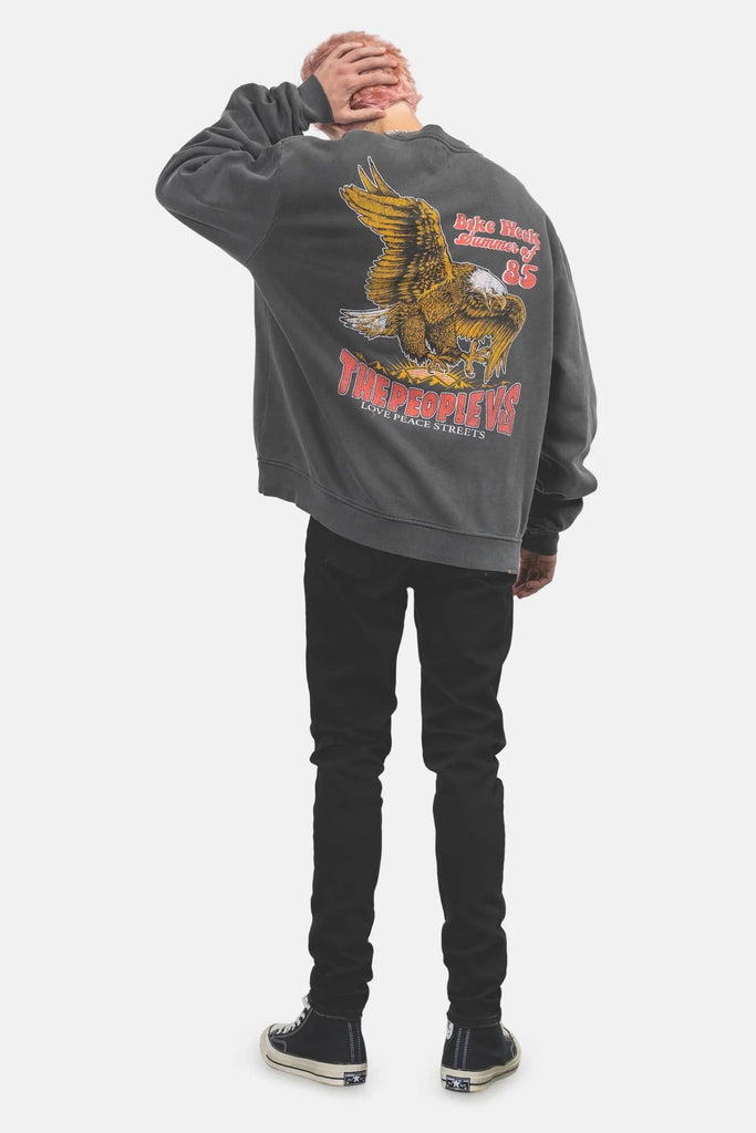 THE PEOPLE VS CREW NECK SWEATERS THE PEOPLE VS EAGLE FLAME CREW - BLACK