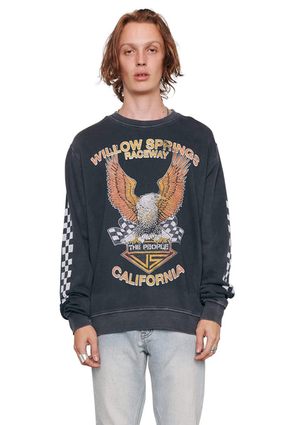 THE PEOPLE VS TEES THE PEOPLE VS RACER EAGLE CREWNECK - WASHED BLACK