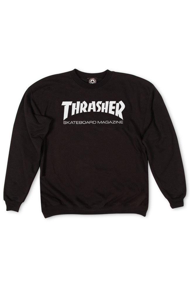 THRASHER MAGAZINE CREW NECK THRASHER SKATE MAG CREW - BLACK