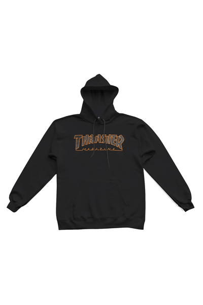 THRASHER MAGAZINE HOODIES THRASHER OUTLINE HOODIE - BLACK/ORANGE