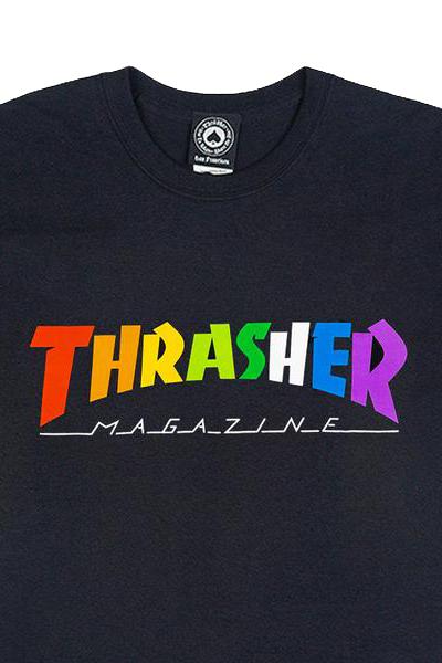 THRASHER MAGAZINE TEE'S THRASHER RAINBOW TEE - BLACK