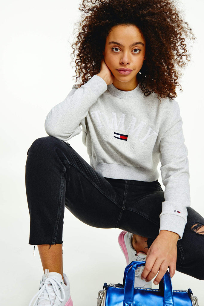 TOMMY JEANS CREW TOMMY JEANS COLLEGE LOGO CREW - GREY