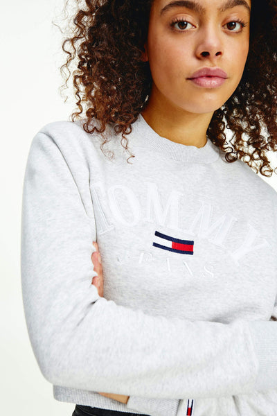 TOMMY JEANS CREW TOMMY JEANS COLLEGE LOGO CREW - GREY