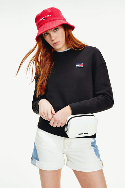 TOMMY JEANS HOODIES TOMMY JEANS BADGE CREW - BLACK