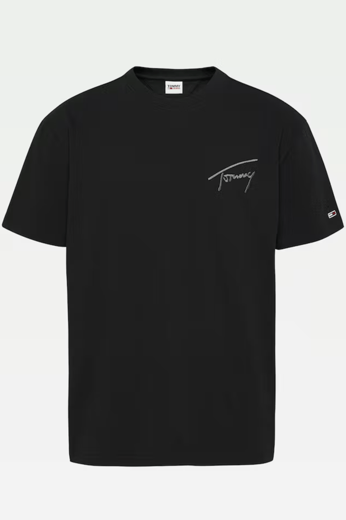 TOMMY JEANS MENS T-SHIRTS TOMMY JEANS SIGNATURE TEE - BLACK