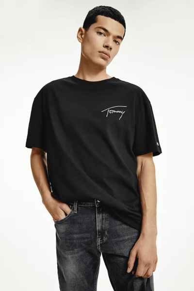 TOMMY JEANS MENS T-SHIRTS TOMMY JEANS SIGNATURE TEE - BLACK