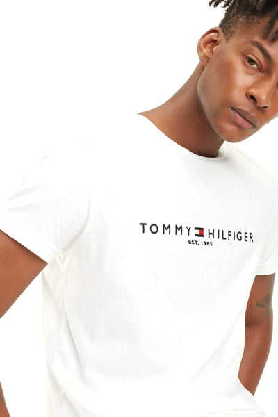 TOMMY JEANS TEES TOMMY HILFIGER CORE LOGO TEE -  SNOW WHITE