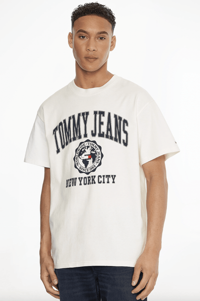 TOMMY JEANS TEES TOMMY JEANS TJM CORP LOGO TEE - ANCIENT WHITE