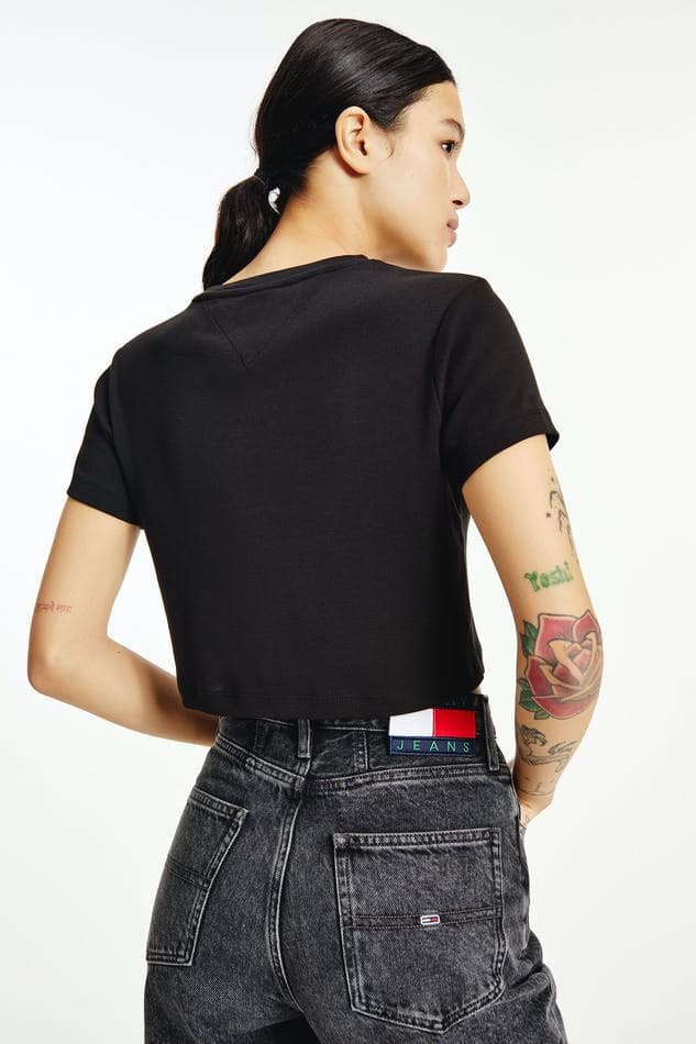 TOMMY JEANS TOPS TOMMY JEANS BABY CROP TINY TOMMY 2 TEE - BLACK