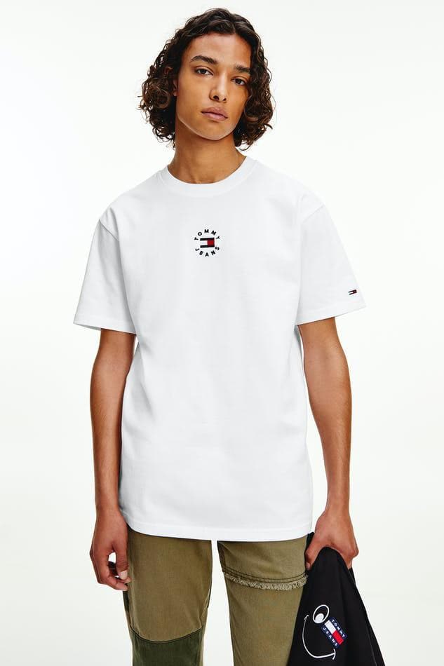 TOMMY JEANS TOPS TOMMY JEANS CIRCLE LOGO TEE - WHITE