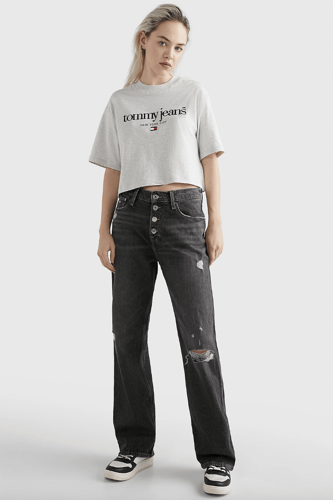 TOMMY JEANS TOPS TOMMY JEANS OVERSIZED CROP TEE - GREY