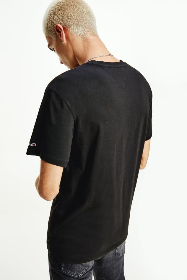 TOMMY JEANS TOPS TOMMY JEANS SMALL TEXT TEE - BLACK