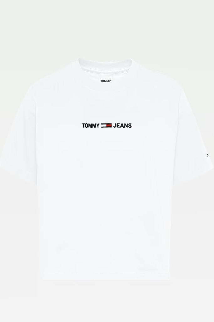 TOMMY JEANS TOPS TOMMY JEANS TJW LINEAR LOGO TEE - WHITE
