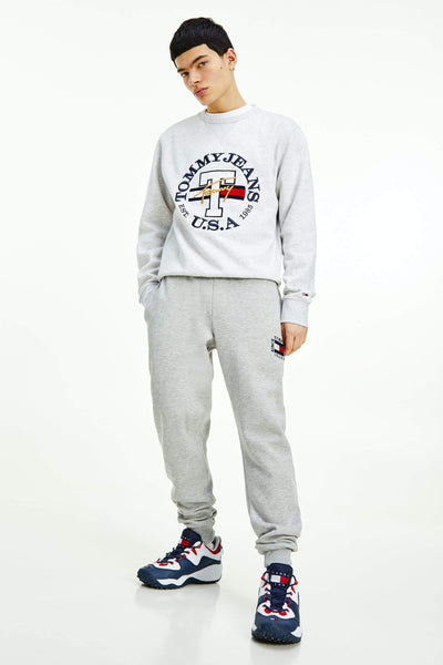 TOMMY JEANS TRACKPANTS TOMMY JEANS BOX FLAG TRACKPANTS - GREY HEATHER