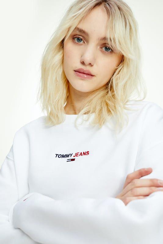 TOMMY JEANS TRACKPANTS TOMMY JEANS LINEAR CREWNECK - WHITE