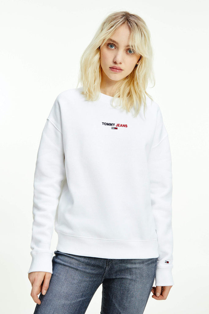 TOMMY JEANS TRACKPANTS TOMMY JEANS LINEAR CREWNECK - WHITE