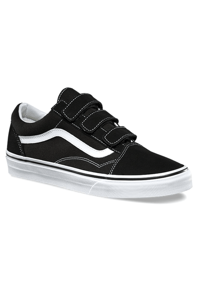 Black and white vans velcro hot sale