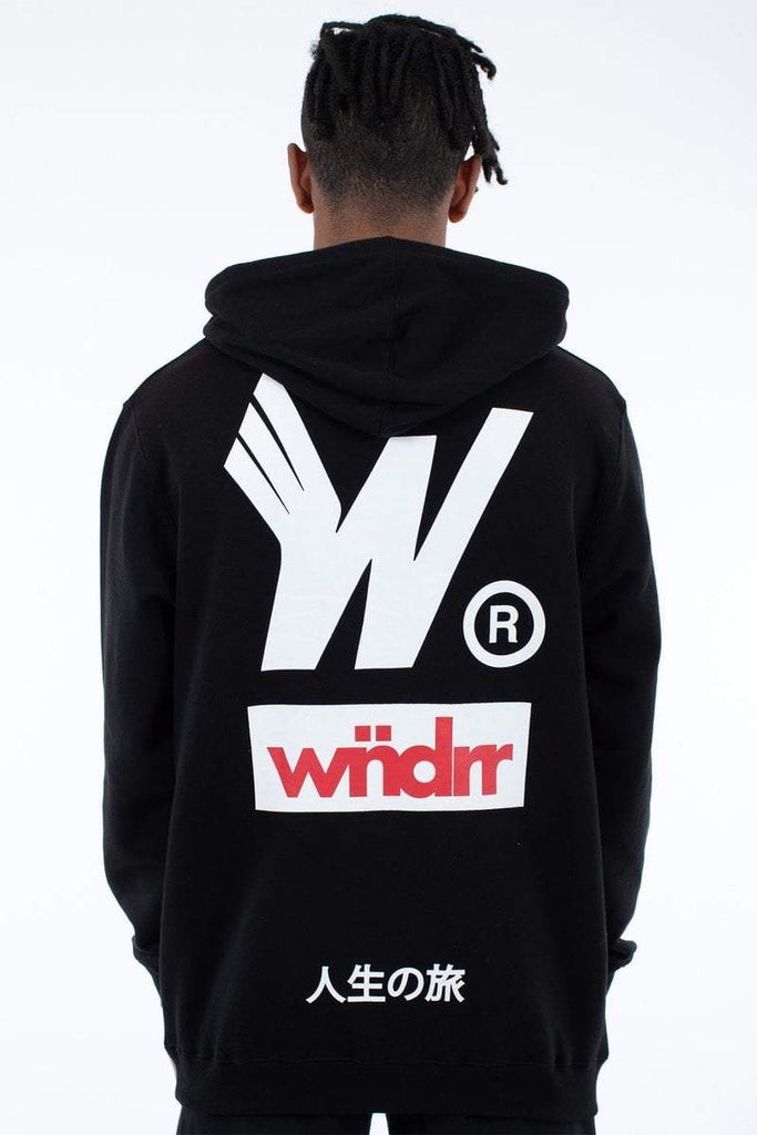 WNDRR HOODIES WNDRR WINGS HOOD SWEAT - BLACK