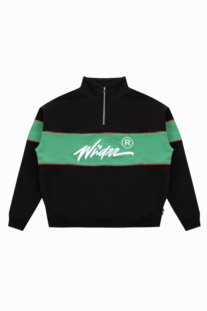 WNDRR JACKET WNDRR OFFEND 1/4 ZIP SWEAT - BLACK/GREEN